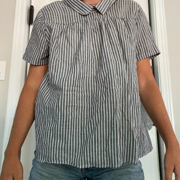 Small Women's Cotton Striped Blouse - Picture 1 of 2